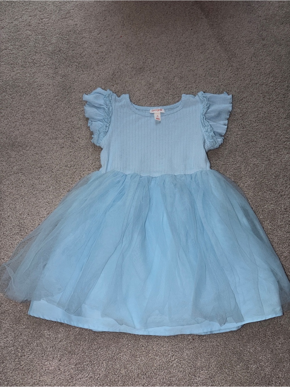 Cat & Jack Light Blue Tulle Flutter Sleeve Dress for Girls